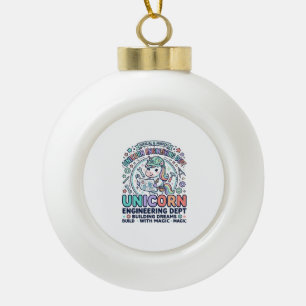 Einhorn Ingenieurabteilung Fettgedruckte Typografi Keramik Kugel-Ornament