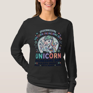 Einhorn Ingenieurabteilung Fettgedruckte Typografi T-Shirt