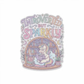 Einhorn Introvertiert aber funkelndes Original Wei Aufkleber (Vorderseite)