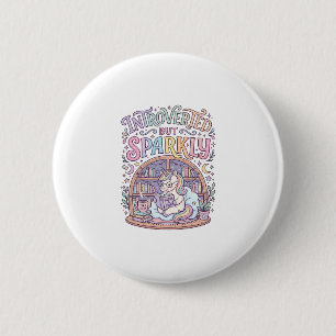 Einhorn Introvertiert aber funkelndes Originalweiß Button