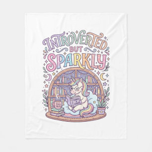 Einhorn Introvertiert aber funkelndes Originalweiß Fleecedecke