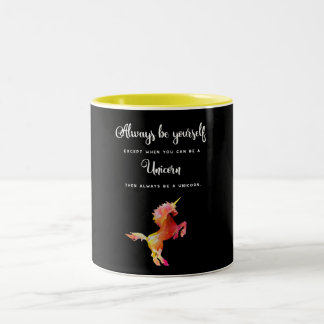 Einhorn, ist sich immer es sei denn… zweifarbige tasse