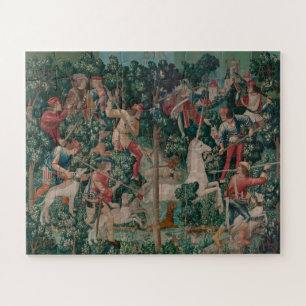 Einhorn-Jagd Mittelalterliche Kunst - Einhorn wird Puzzle