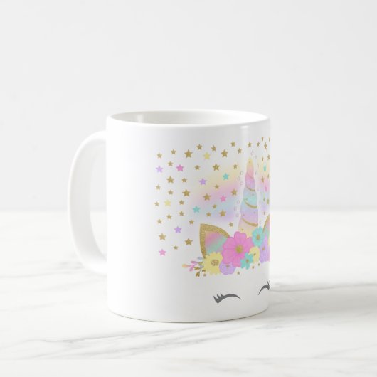 Einhorn Kaffeetasse (Vorderseite Links)