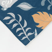 Einhorn, Kaninchen, Vögel, Blume auf blauem Unterg Fleecedecke (Ecke)