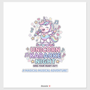 Einhorn-Karaoke-Nacht Fette Typografie Produktgraf Aufkleber
