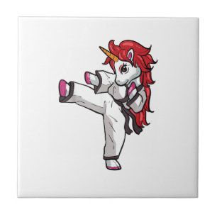 Einhorn Karate Mädchen Taekwondo Jiu Jitsu MMA BJJ Fliese