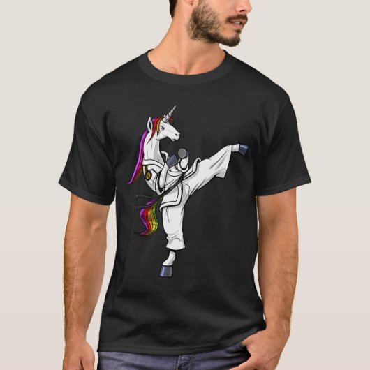 Einhorn Karate Ninja T-Shirt (Vorderseite)