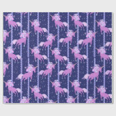 Einhorn Karousel- Nacht Geschenkpapier (Flach)