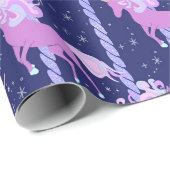 Einhorn Karousel- Nacht Geschenkpapier (Rolleneckpunkt)