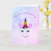 Einhorn Karte (Gelbe Blume)