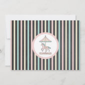 Einhorn Karussell Geburtstag Einladung Rosa Foto C (Rückseite)