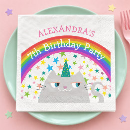Einhorn Katze Regenbogen Kinder Geburtstag Serviette