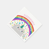 Einhorn Katze Regenbogen Kinder Geburtstag Serviette (Ecke)