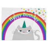 Einhorn Katze Regenbogen Mädchen Geburtstag Große Geschenktüte (Rückseite)