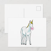 Einhorn Kaugummi Postkarte (Vorne/Hinten)