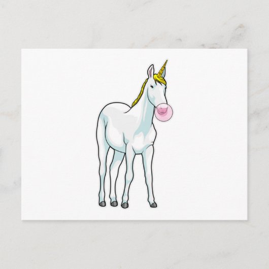 Einhorn Kaugummi Postkarte (Vorderseite)
