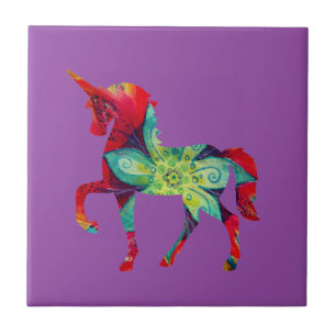Einhorn-Keramik-Fotokachel Fliese