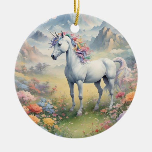 Einhorn Keramik Ornament (Vorne)