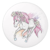 Einhorn-Keramik-Pull Keramikknauf (Vorderseite)