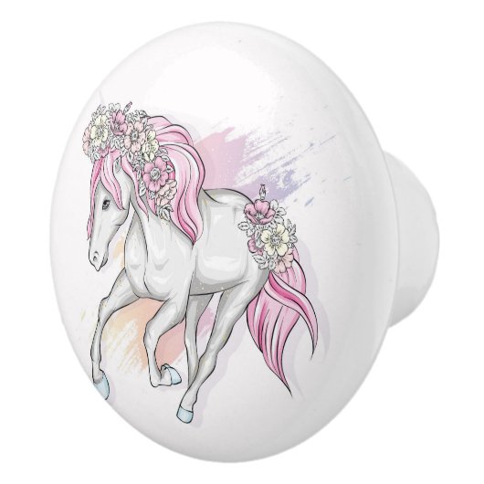 Einhorn-Keramik-Pull Keramikknauf (Rechts)