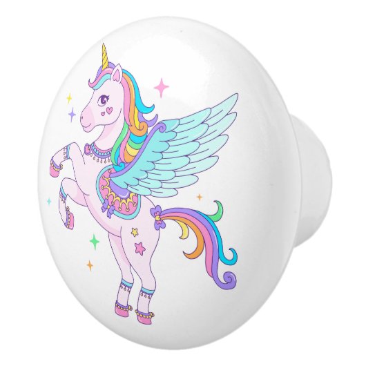 Einhorn-Keramik-Pull Keramikknauf (Rechts)