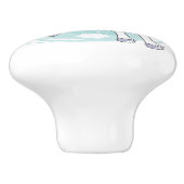 Einhorn-Keramik-Pull Keramikknauf (Seitenansicht)