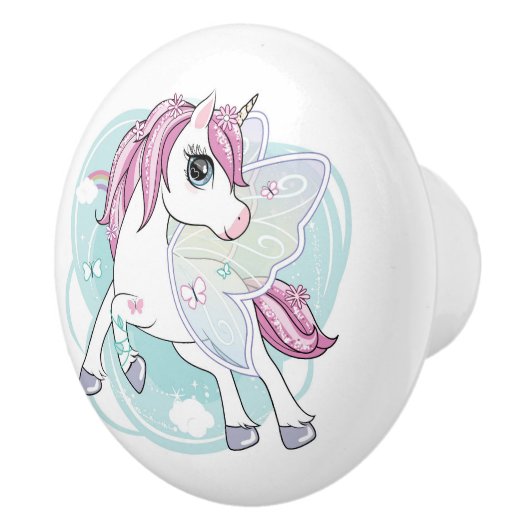 Einhorn-Keramik-Pull Keramikknauf (Rechts)