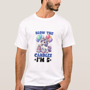 Einhorn Kinder 5. Geburtstagsfeier Junge 5 Jahre a T-Shirt