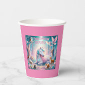 Einhorn, Kinder, Individuelle Name zum Geburtstag/ Pappbecher (Vorderseite)