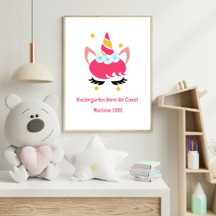 Einhorn Kindergarten Schule Jedes Jahr Poster