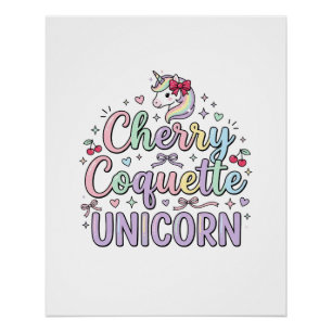 Einhorn Kirsche Kokette Einhorn Original Zazzle De Poster