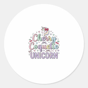 Einhorn Kirsche Kokette Einhorn Original Zazzle De Runder Aufkleber