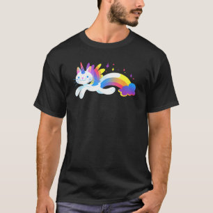 Einhorn-Kitty-Regenbogen - Fliegender Unikatzen-Ei T-Shirt