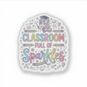 Einhorn-Klassenzimmer voller Glitzer Original Merc Aufkleber (Vorderseite)