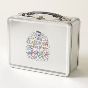 Einhorn-Klassenzimmer voller Glitzer Original Merc Metall Brotdose