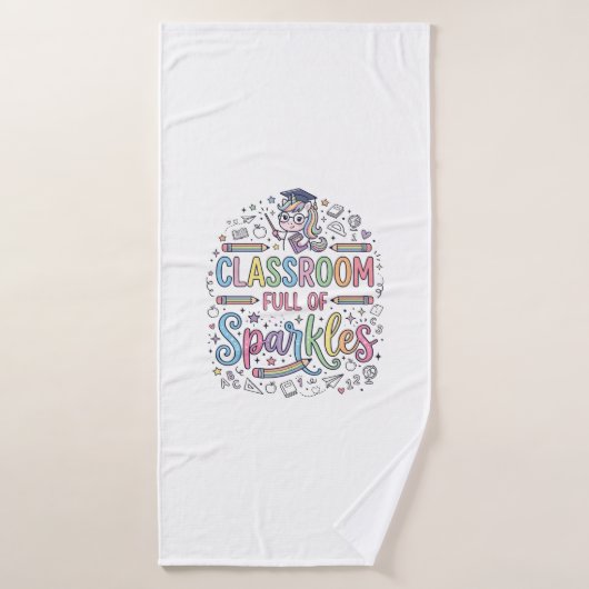 Einhorn-Klassenzimmer voller Glitzer Original-Werb Badehandtuch (Badehandtuch)