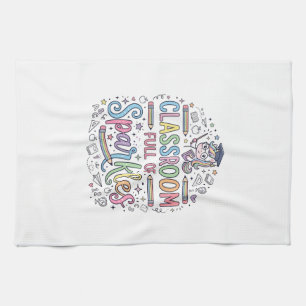Einhorn-Klassenzimmer voller Glitzer Original-Werb Geschirrtuch
