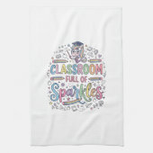 Einhorn-Klassenzimmer voller Glitzer Original-Werb Geschirrtuch (Vertikal)