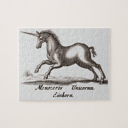Einhorn-Klassik-Kreatur, die magisches Woodland lä Puzzle (Horizontal)