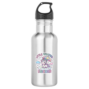 Einhorn Kleines Wetter Einhorn Grafikdesign Weiß Edelstahlflasche