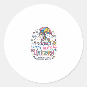 Einhorn Kleines Wetter Einhorn Trend-Shirt Grafik Runder Aufkleber