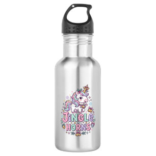 Einhorn Klingelhörner Charmante Bekleidung Grafik_ Edelstahlflasche