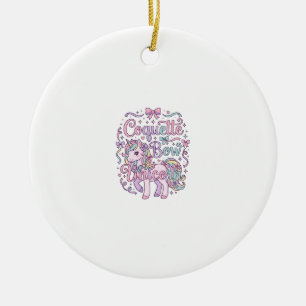 Einhorn Kokette Schleife Einhorn Süße Pastell Graf Keramik Ornament