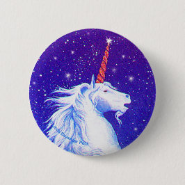 Einhorn-Kopf mit Blau Button