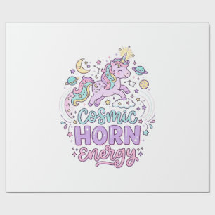 Einhorn Kosmische Horn Energie Süße Pastell Grafik Geschenkpapier