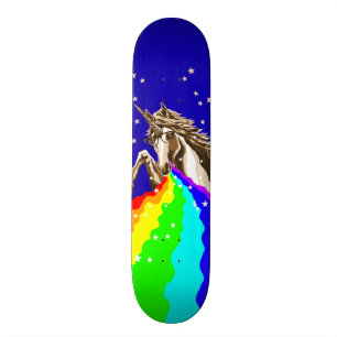Einhorn kotzt Regenbogen Skateboard