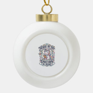Einhorn-Krankenschwester bei Tag Einhorn von Herze Keramik Kugel-Ornament