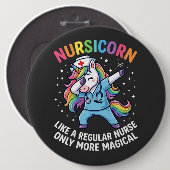 Einhorn-Krankenschwester Energie Hell und Magisch Button (Vorne & Hinten)