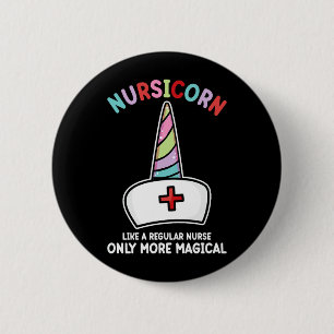 Einhorn-Krankenschwester Lustiges Nursicorn Regenb Button